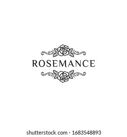 Beauty Rose logo vector logo design template, minimal line petal beauty salon sign.