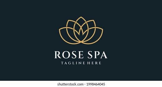 Beauty rose spa logo vector concept. Logo can be used for icon, brand, identity, cosmetic, boutique, nature, and spa