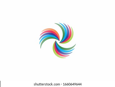 rotar la forma de diseño vectorial icono con concepto colorido