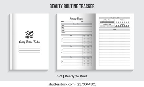 Beauty Routine Tracker. Beauty Log book. Makeup Tracker