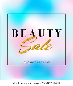 BEAUTY SALE  TYPOGRAPHY ON PASTEL GRADIENT BACKGROUND