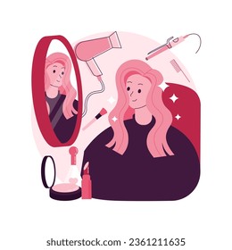 Beauty salon abstract concept vector illustration. Cosmetology salon spa, beauty parlor, professional treatment, nail studio, make up and hair stylist service, cosmetics shop abstract metaphor.