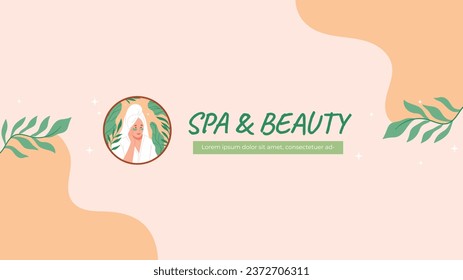 Beauty salon background. Salon Template. Spa treatment. Beauty Center. spa clinic. Beauty and Spa Salon design. Vector Illustration. Poster, Banner, Flyer, Cover. Social Media Post. relax. body care.