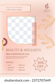 Beauty salon background. Salon Template. Spa treatment. Beauty Center. spa clinic. Beauty and Spa Salon design. Vector Illustration. Poster, Banner, Flyer, Cover. Social Media Post. relax. body care.
