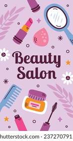 Beauty salon background. Salon Template. Spa treatment. Beauty Center. spa clinic. Beauty and Spa Salon design. Vector Illustration. Poster, Banner, Flyer, Cover. Social Media Post. relax. body care.