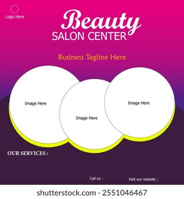 Beauty salon banner template for social media background.