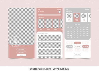 Beauty salon booking app vector design in eps 10