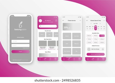 Beauty salon booking app vector design in eps 10