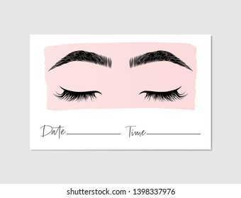 Beauty Salon, The Brow Bar, Lashes Appointment Card Template