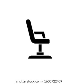 Beauty salon chair icon in black flat shape design isolated on white background