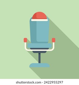 Beauty salon chair icon flat vector. Wig face portrait. Male short seat