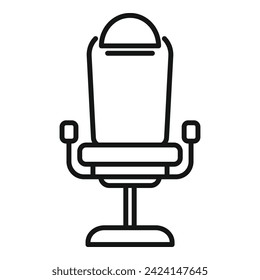 Beauty salon chair icon outline vector. Wig face portrait. Male short seat