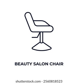 beauty salon chair outline icon. Linear vector from beauty concept. Thin line beauty salon chair icon isolated on white background