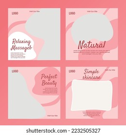 Beauty Salon Cosmetic Product Post Design For Social Media Story - Skin Care, Natural Massage Combo Set, Poster, Banner, Story, Template, Post, Vector, Modern, Attractive, Creative Graphics Collection