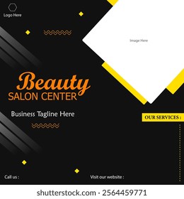 Beauty salon creative promotion design concept of professional social media post vector background.