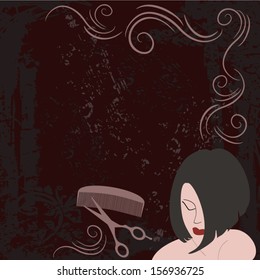 beauty salon dark grunge background