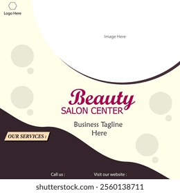 Beauty salon design social media banner. Premium style layout design vector.