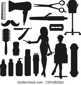 Beauty Salon Elements Set Isolated Vector Stock Vector (Royalty Free ...