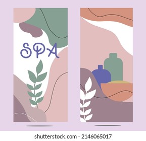 
beauty salon flyer. spa massage and relaxation. boho style