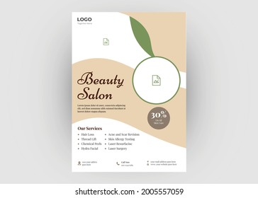 Beauty salon flyer template. Beauty parlor poster flyer leaflet template design.