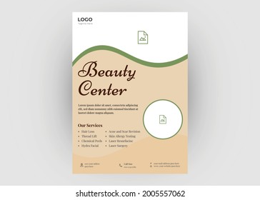 Beauty salon flyer template. Beauty parlor poster flyer leaflet template design.