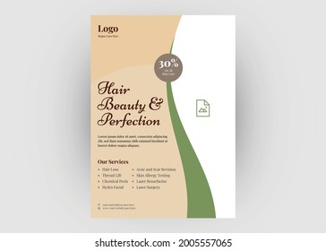 Beauty salon flyer template. Beauty parlor poster flyer leaflet template design.