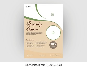 Beauty Salon Flyer Template. Beauty Parlor Poster Flyer Leaflet Template Design.