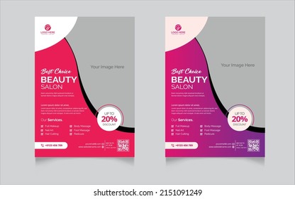 Beauty Salon Flyer Template. This Beauty Flyer Design Is Best Suitable To Promote Your Business Or Shop Like – Spa Club, Spa Center, Beauty Salon, Beauty Center, Message Center, Bea