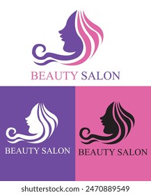 Beauty salon girl logo design 