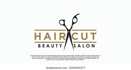 diseño creativo del logo del salón de belleza para el corte de pelo