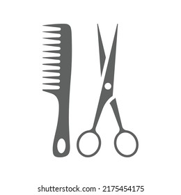 Beauty salon, hair salon icon. Gray vector graphics.