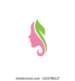 Beauty Salon Hair Logo. Beautiful Face Logo 