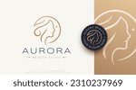 Beauty salon and hair treatment silhouette logo design
