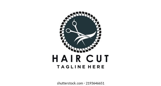 beauty salon for haircut with creative concept