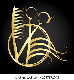 Beauty salon and hairdresser symbol for business