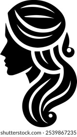 Beauty Salon and Hairdresser, Women Symbol, Barber female Hair Cut beauty salon logo silhouette, Women Hair Silhouette Illustration