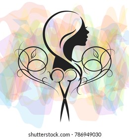 Beauty salon and hairdresser for women symbol