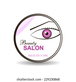 Beauty salon health and spa stamp or badge concept pink and black design illustration