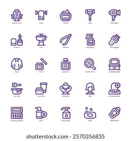 Beauty Salon icon pack for your website, mobile, presentation, and logo design. Beauty Salon icon basic line grdient design. Vector graphics illustration and editable stroke.