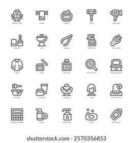 Beauty Salon icon pack for your website, mobile, presentation, and logo design. Beauty Salon icon outline design. Vector graphics illustration and editable stroke.