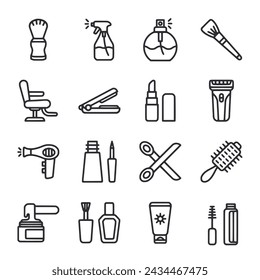 Beauty Salon icon set vector illustration