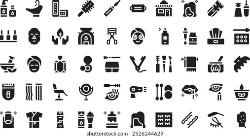 Beauty salon icons High-Quality Vector Icons Collection with Editable Stroke. Ideal for Professional and Creative Projects.