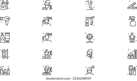 Beauty salon icons High-Quality Vector Icons Collection with Editable Stroke. Ideal for Professional and Creative Projects.