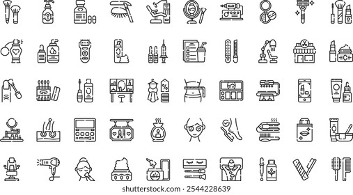 Beauty salon icons High-Quality Vector Icons Collection with Editable Stroke. Ideal for Professional and Creative Projects.