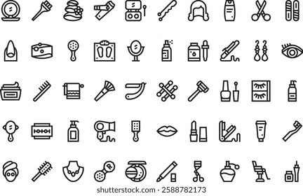 Beauty salon icons High-Quality Vector Icons Collection with Editable Stroke. Ideal for Professional and Creative Projects.