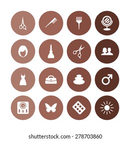 beauty salon icons universal set for web and mobile