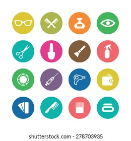 beauty salon icons universal set for web and mobile