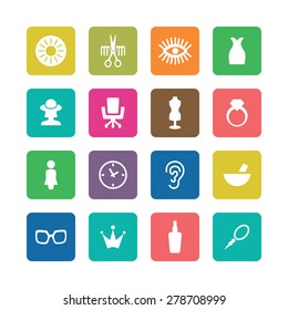 beauty salon icons universal set for web and mobile