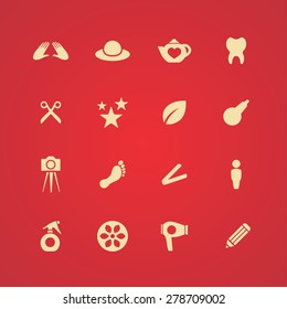 beauty salon icons universal set for web and mobile