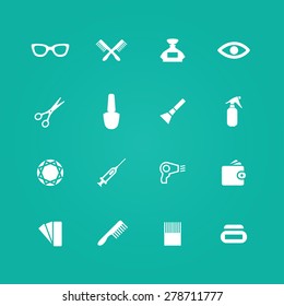 beauty salon icons universal set for web and mobile